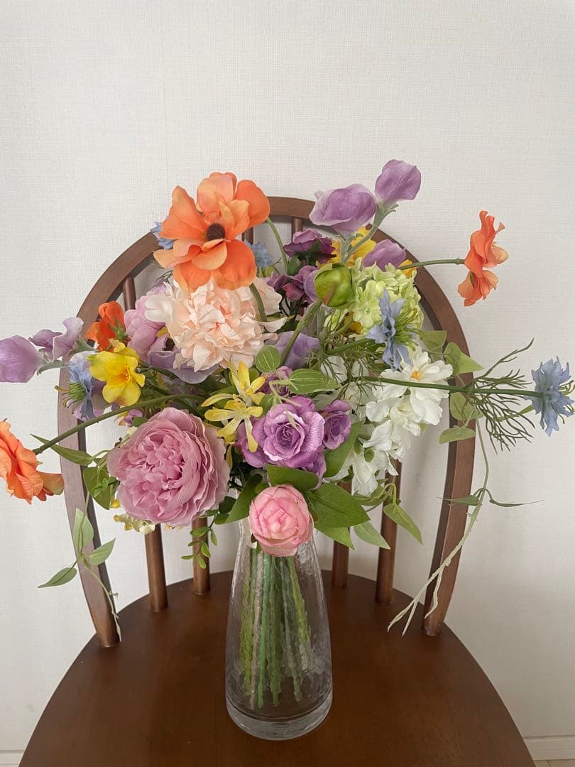 ウェディングブーケ　アーティフィシャルフラワーブーケ　カラフルブーケ