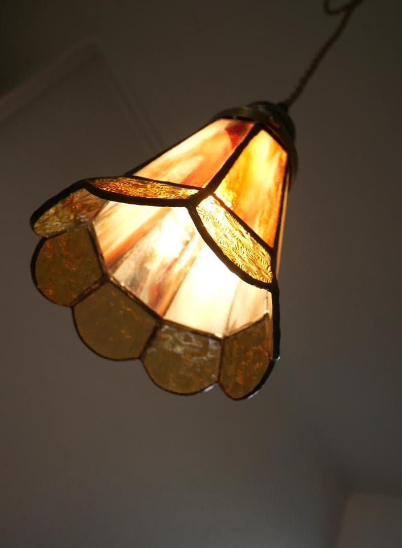 ✴︎:.。.フレアのアンティーク風8面ペンダントライト　*ステンドグラス*