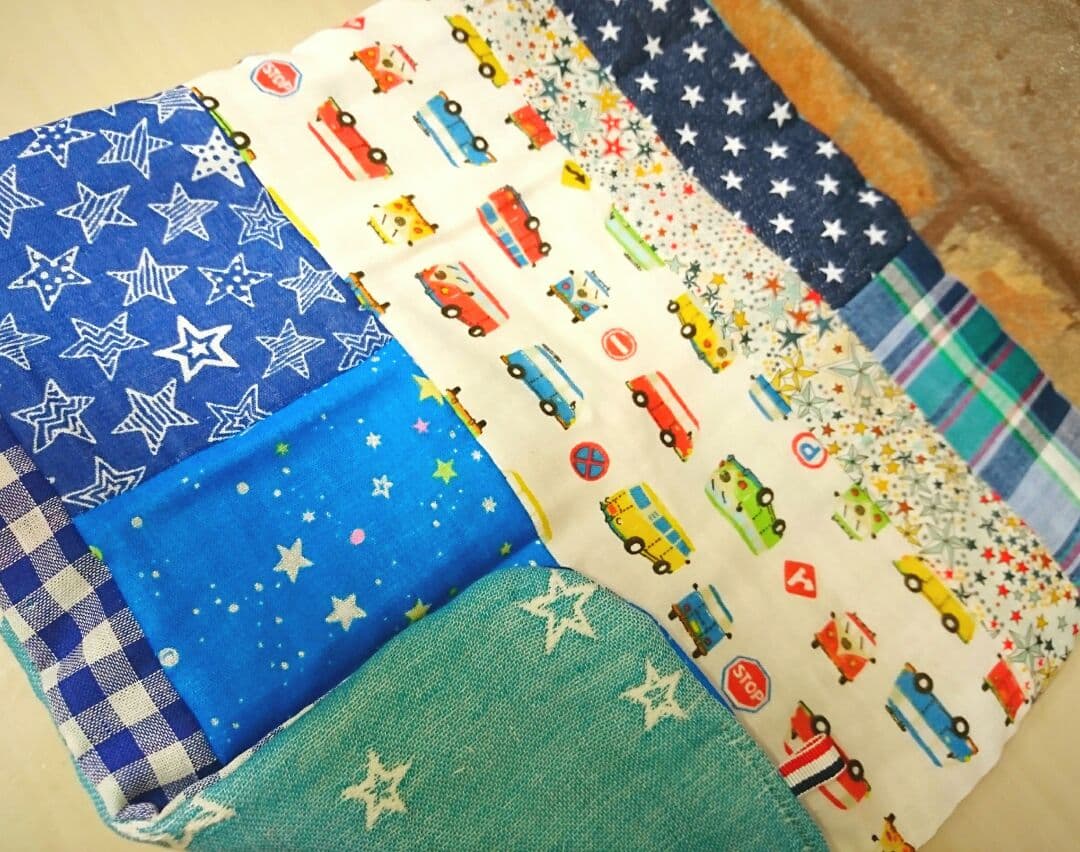 専用。②⑤❤みかん＊１点ものパッチワーク❤超大判８重ガーゼ＊ハンドタオル⭐