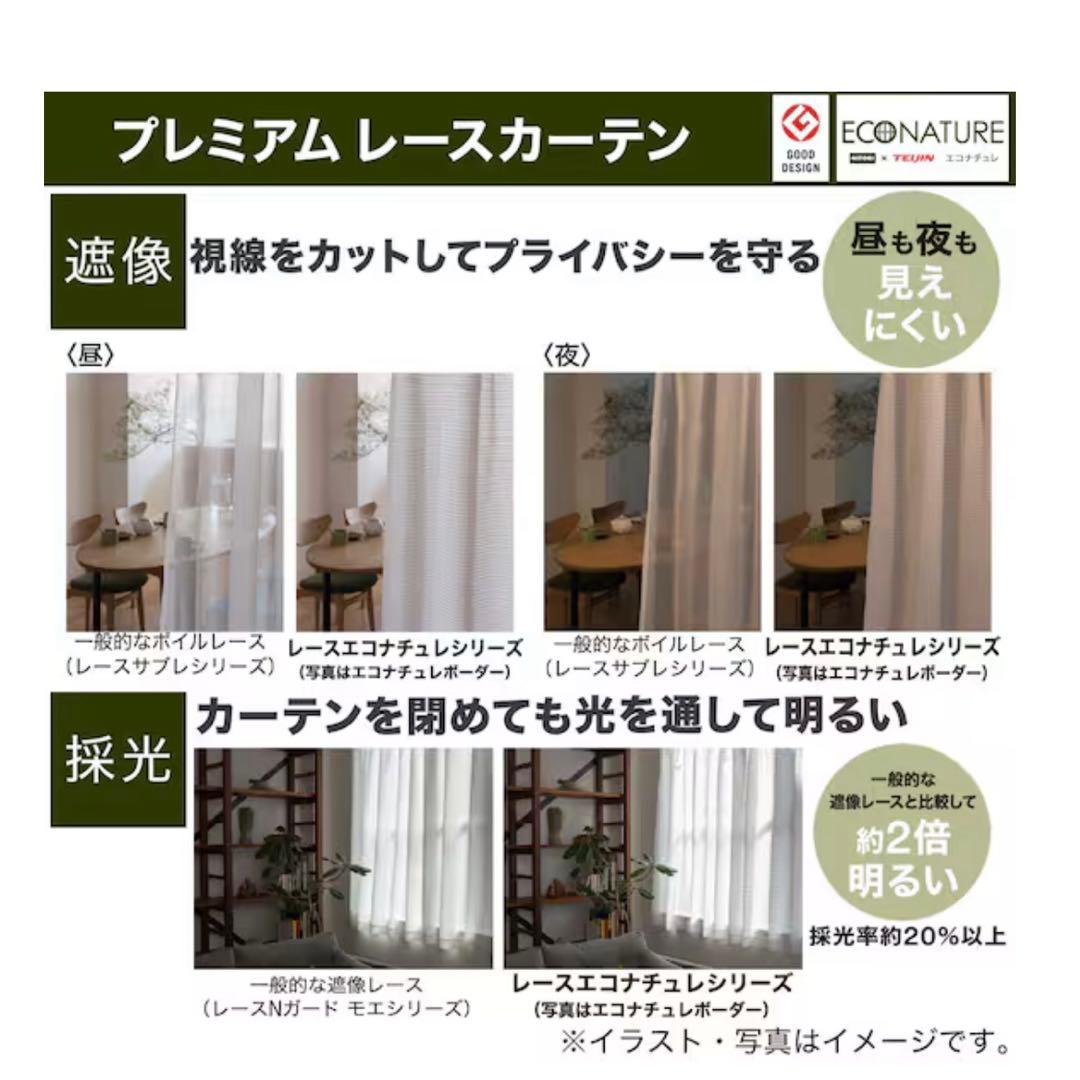 ニトリカーテン遮光1級・遮熱・遮音・UVカット【W196cm H206cm