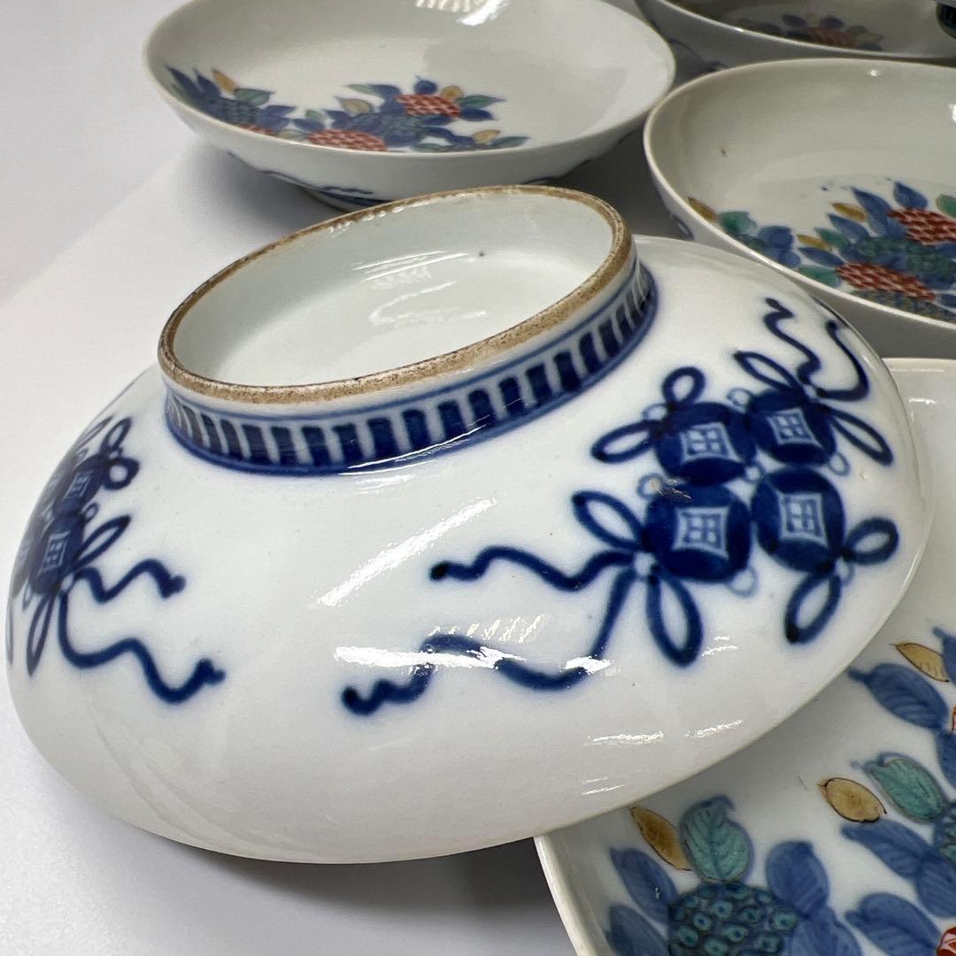 江戸後期〜明治初期 色鍋島中皿10枚 木箱付 直径約