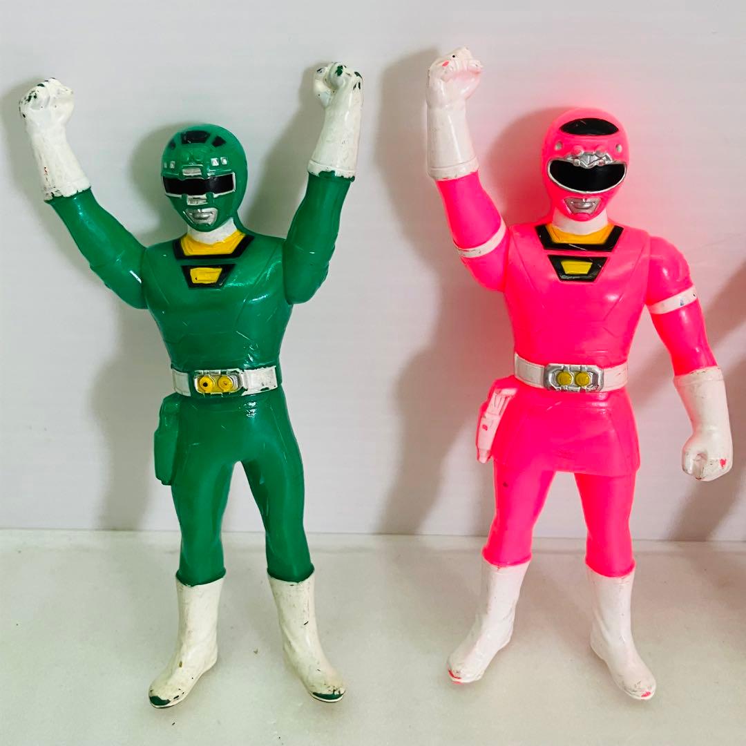 当時物／レア 激走戦隊カーレンジャー ソフビフィギュア 5体セット ②