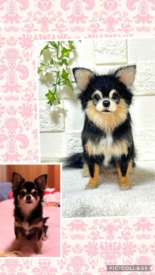 羊毛フェルト ハンドメイド 犬【チワワ】ぬいぐるみ メモリアル リアル