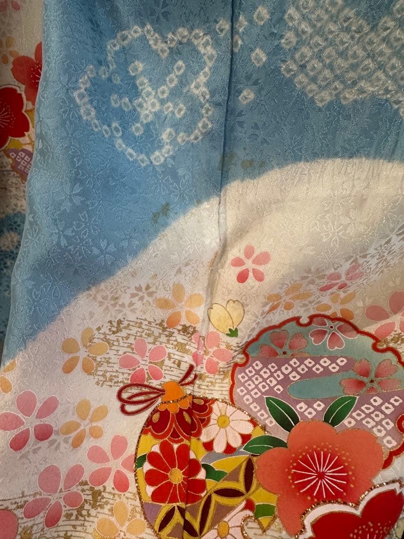 正絹　絞り　高級着物セット　7歳
