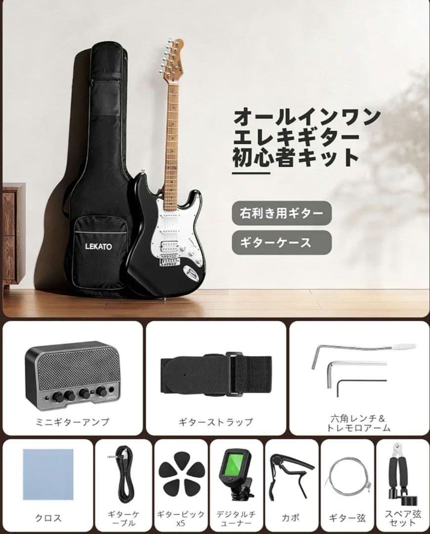 エレキギター ステンレスフレットローステッドメイプルネック アンプ