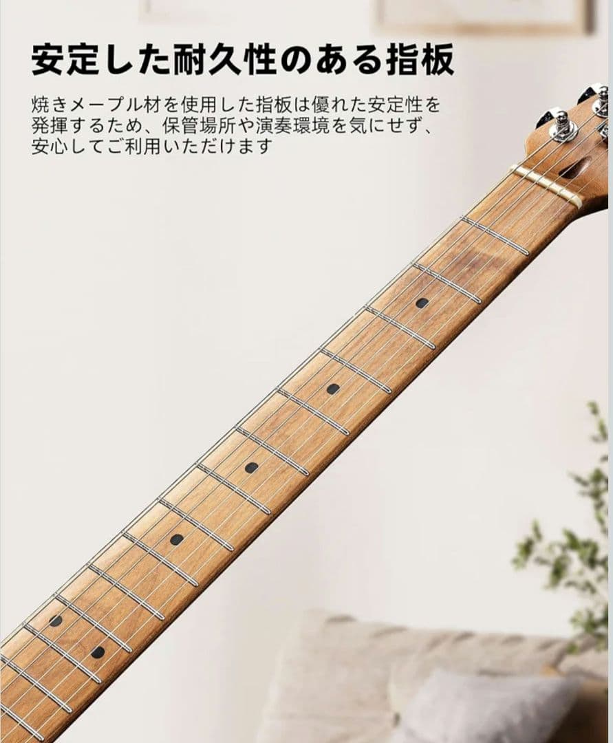 エレキギター ステンレスフレットローステッドメイプルネック アンプ