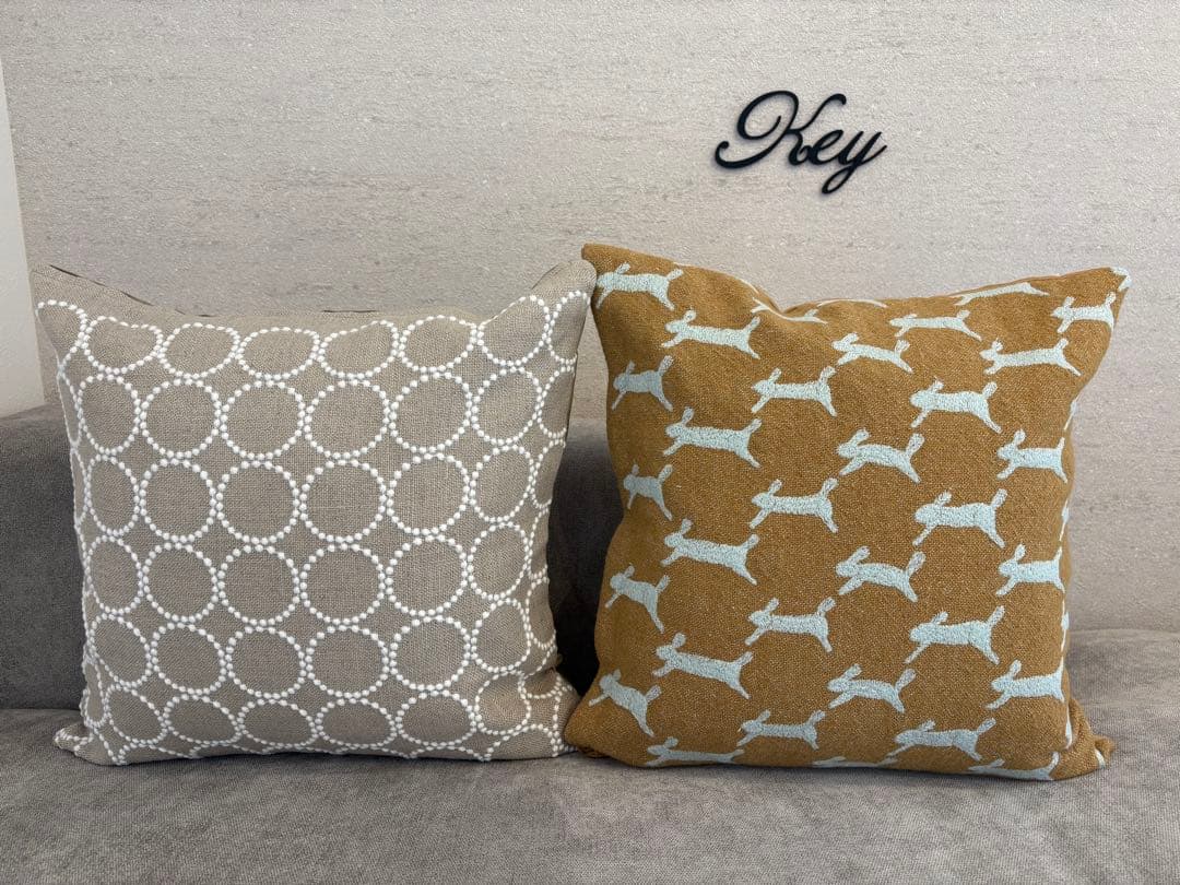 ミナペルホネン　ハンドメイドクッションカバー★タンバリン ベージュxホワイト