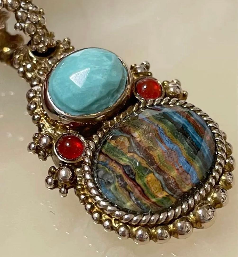 【最終値下げ】Stephen Dweck レインボーカルシリカブロンズペンダント