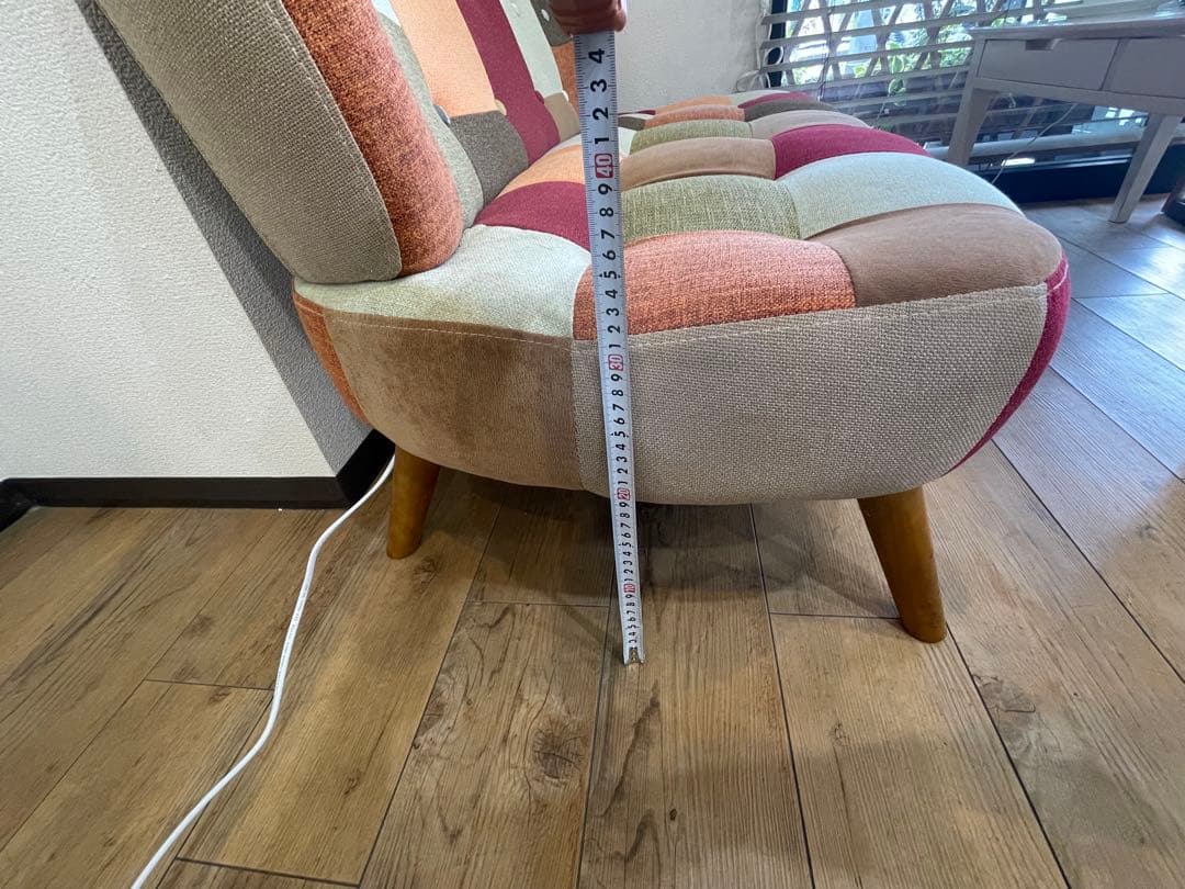 パッチワークデザイン ソファ 約120cm