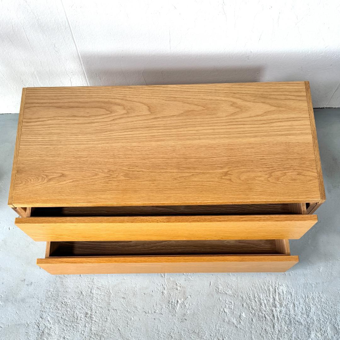 無印良品　ユニットシェルフ用　ボックス・引出し・2段・オーク材