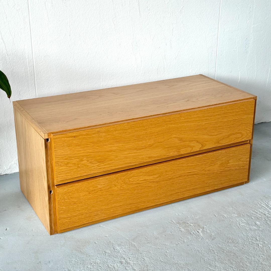 無印良品　ユニットシェルフ用　ボックス・引出し・2段・オーク材