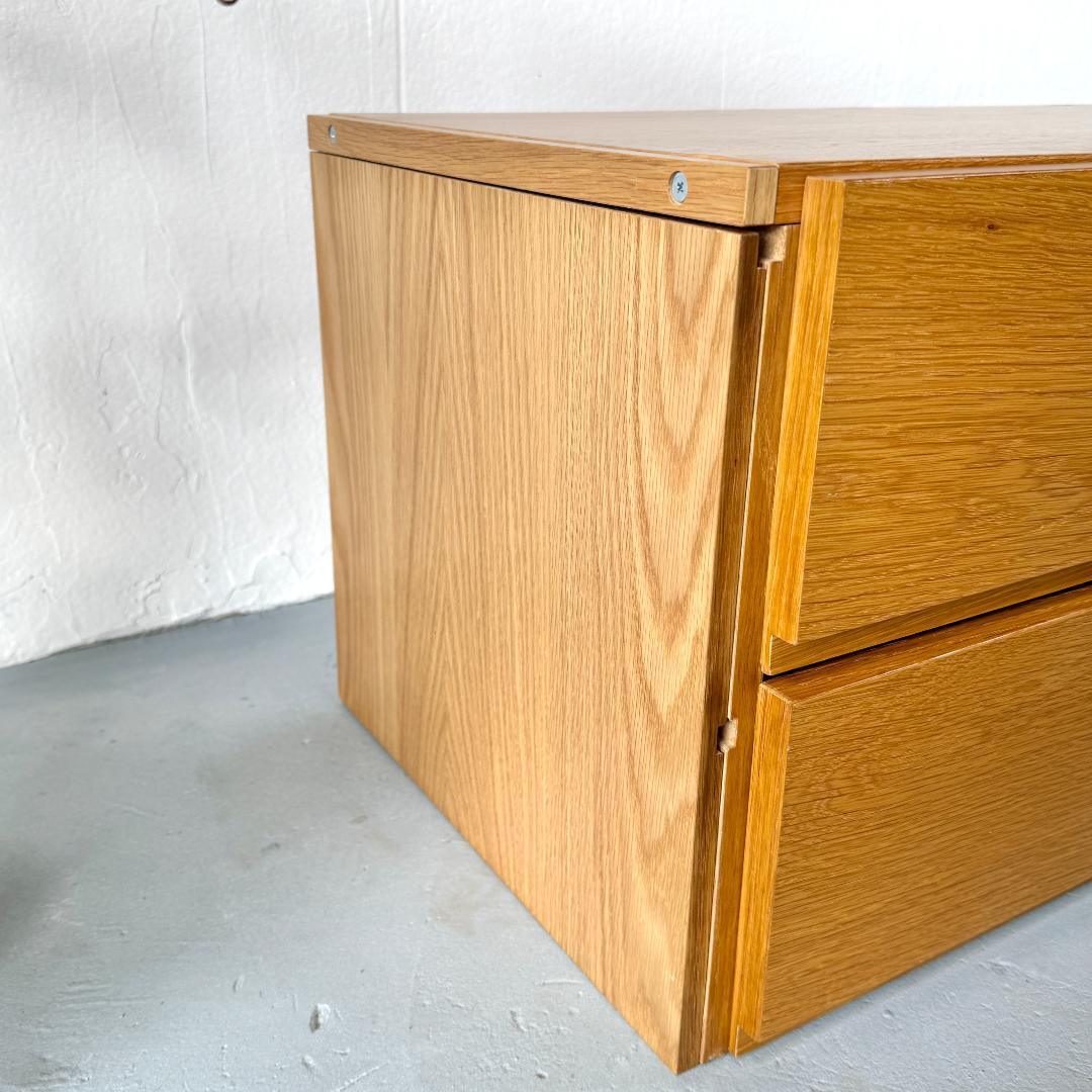 無印良品　ユニットシェルフ用　ボックス・引出し・2段・オーク材