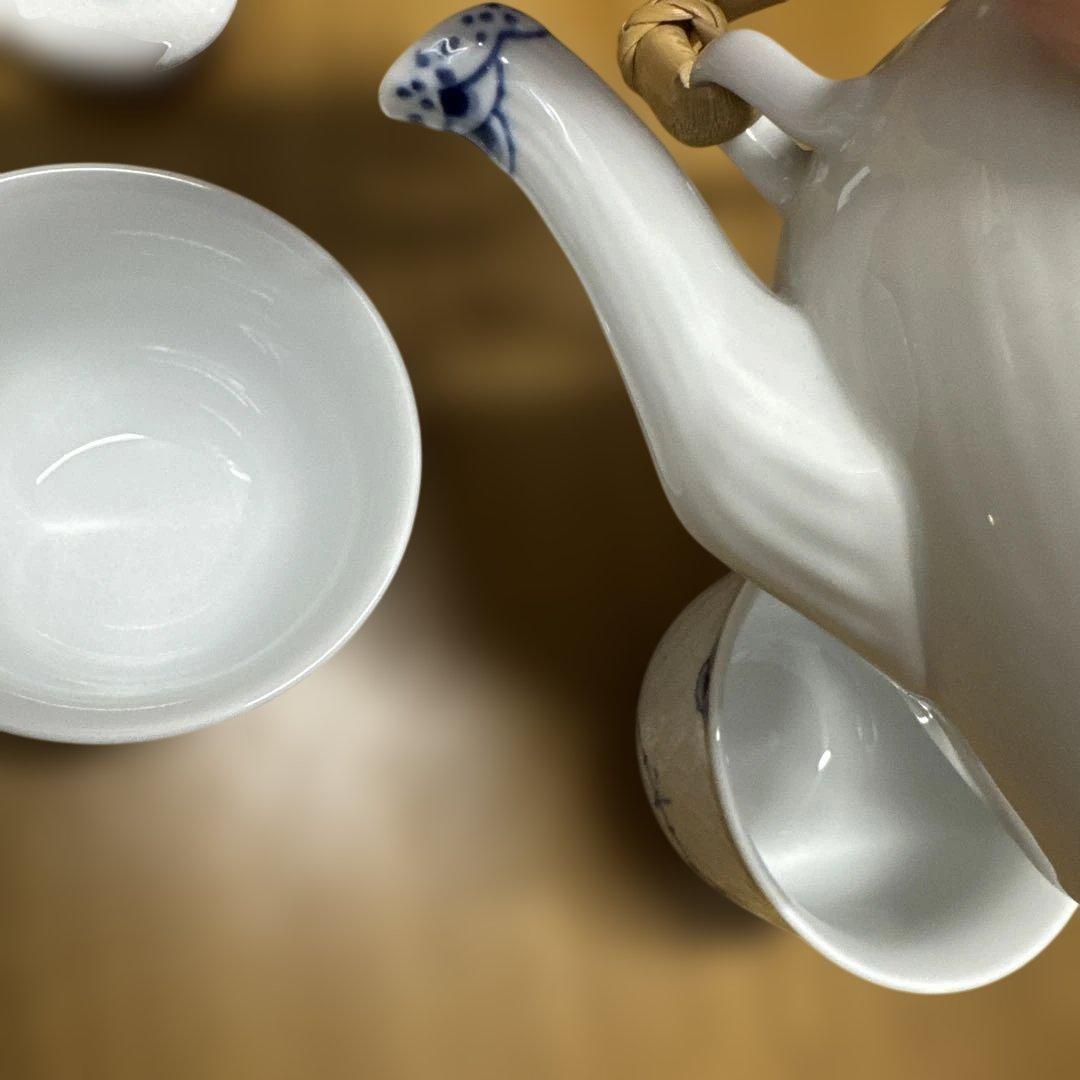 ロイヤルコペンハーゲン プリンセス 急須&ブルーパルメッテ 湯呑&茶托（小皿）