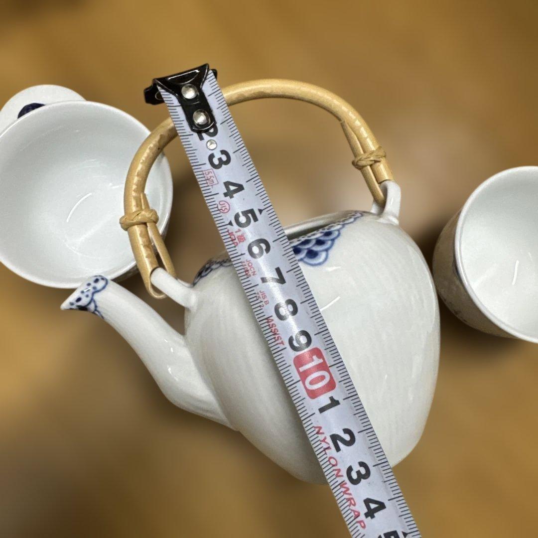 ロイヤルコペンハーゲン プリンセス 急須&ブルーパルメッテ 湯呑&茶托（小皿）