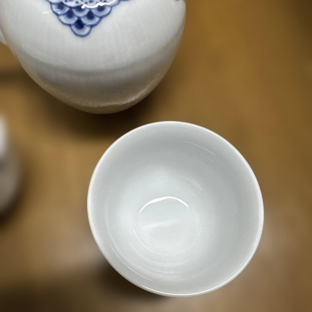 ロイヤルコペンハーゲン プリンセス 急須&ブルーパルメッテ 湯呑&茶托（小皿）