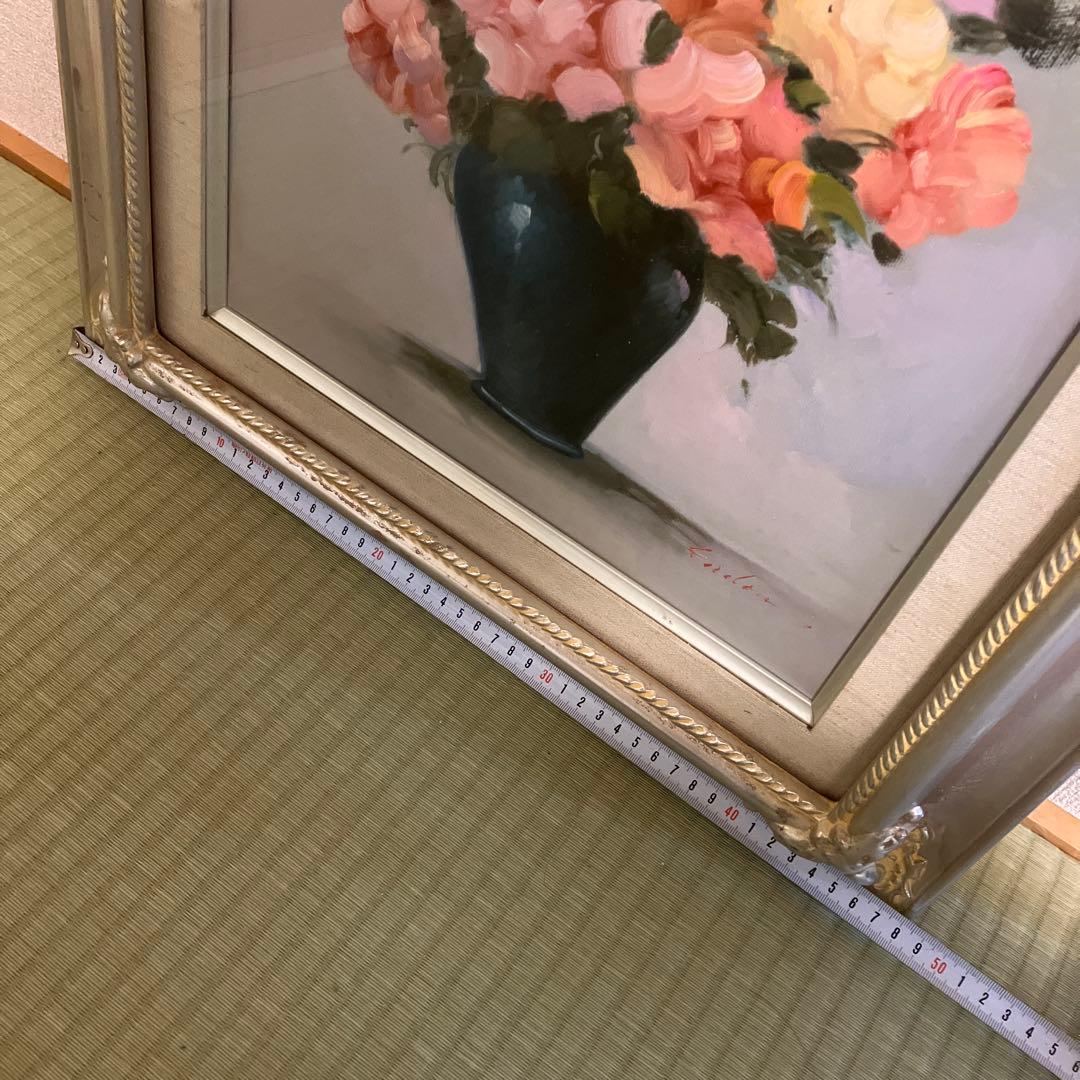 遠藤勝 バラ 油彩画 6号 額縁入り - メルカリ