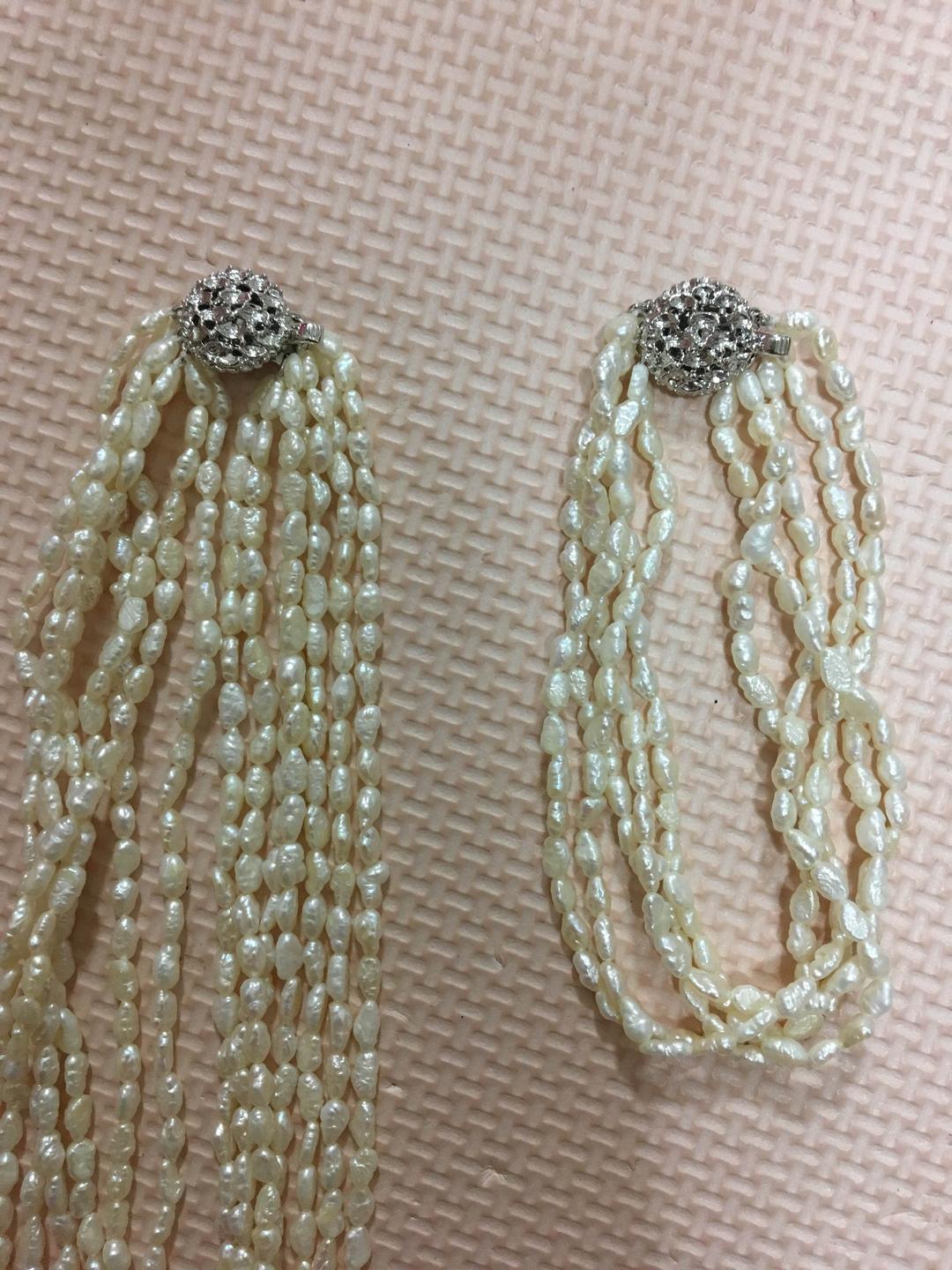 中古淡水パールブレスレットとネックレスセット
