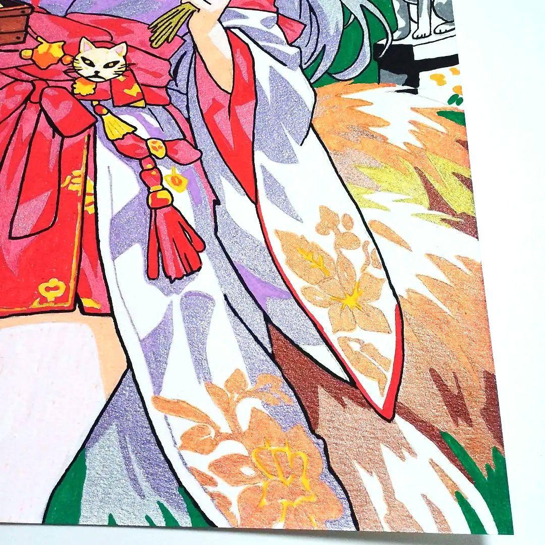 原画】A4 手描き 和風 狐少女「豊穣と発展」一点物 アナログ - メルカリ