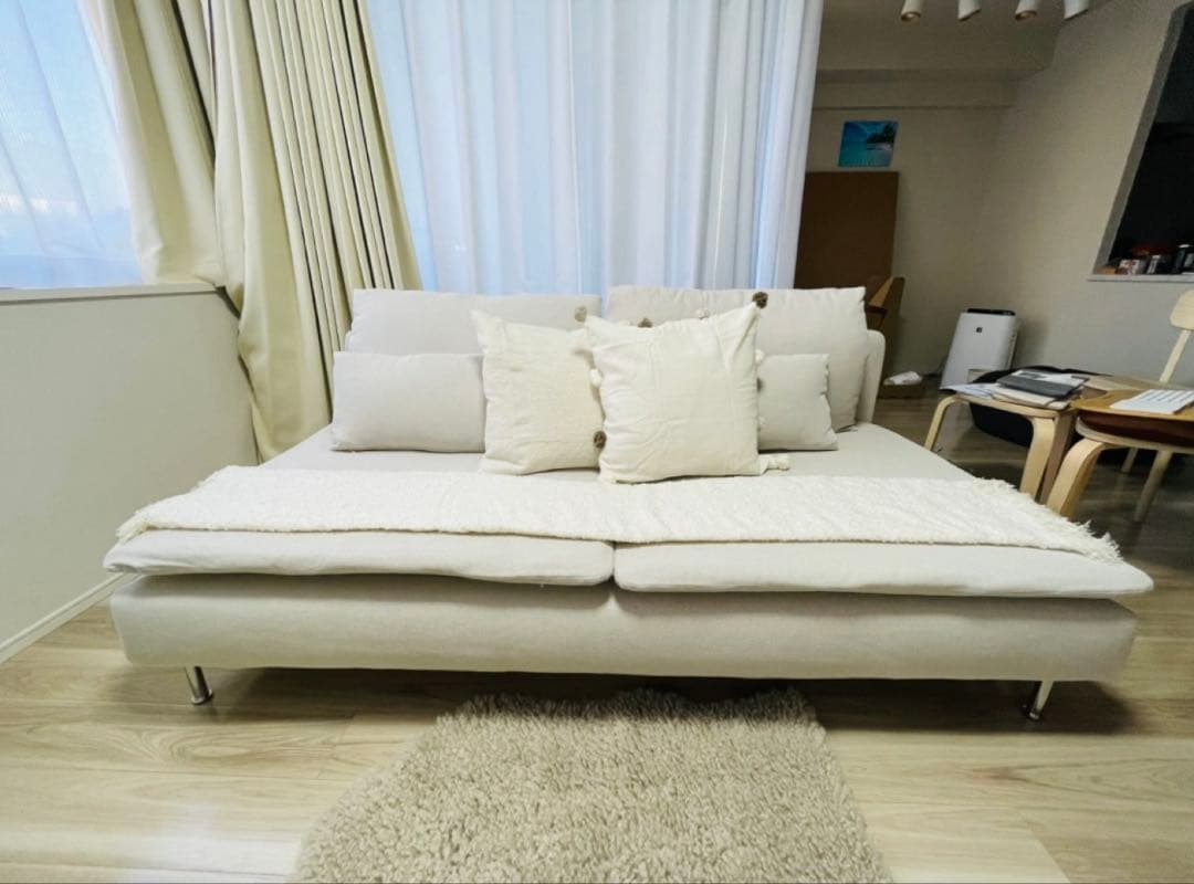 IKEA正規品】2人掛け　3人掛けソファ ベージュ 北欧風　ファブリック カバー