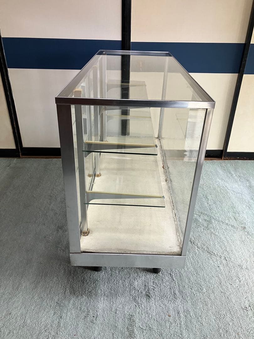 【うきべ】レトロ商品　中型ガラスケース 3棚付き　アンティークガラスケース