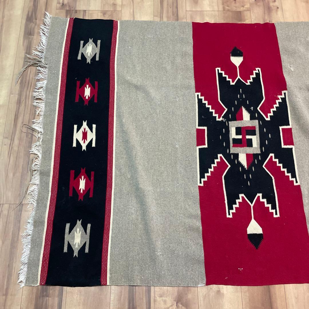 スワスティカ ナバホ 卍 20S 30Sネイティブアメリカンデザイン ラグ