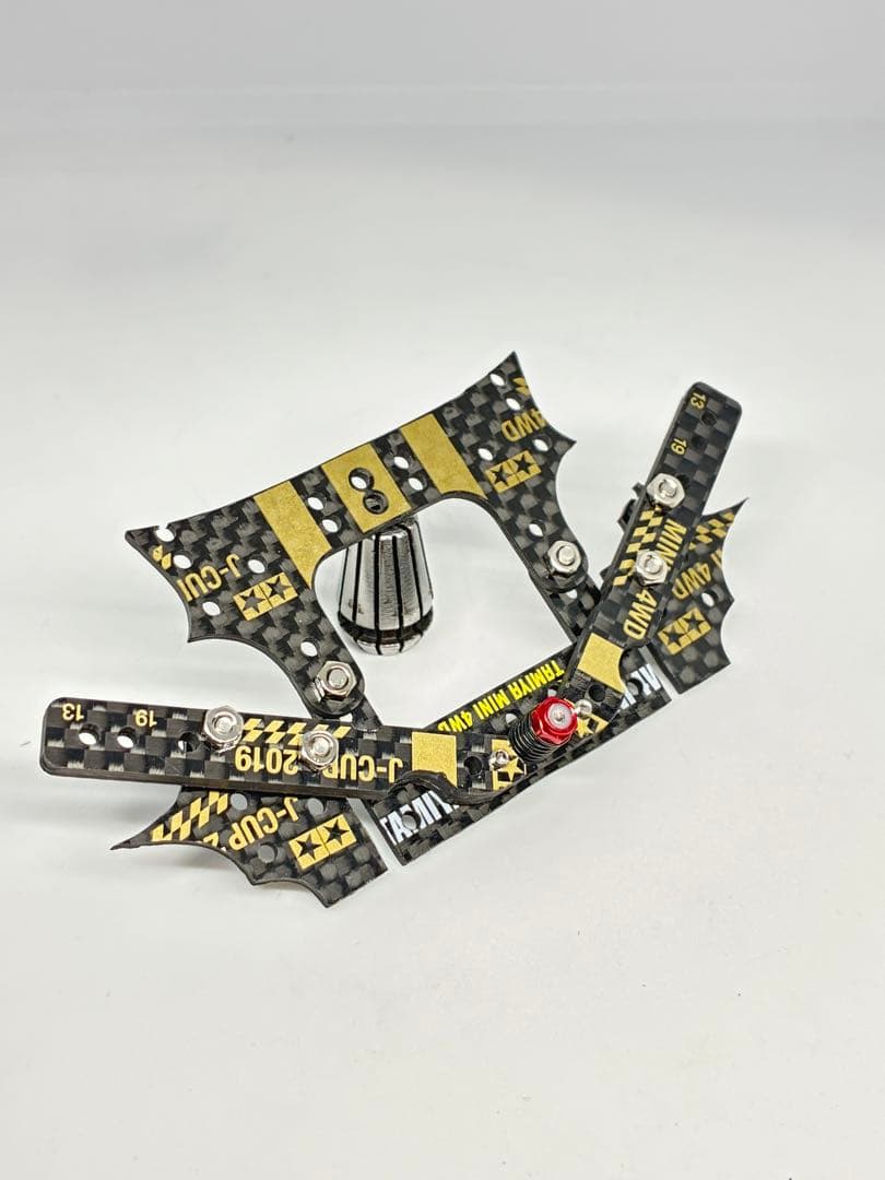 ミニ四駆 CNC加工 純正カーボン仕様 リヤアンカーユニット ゴールド