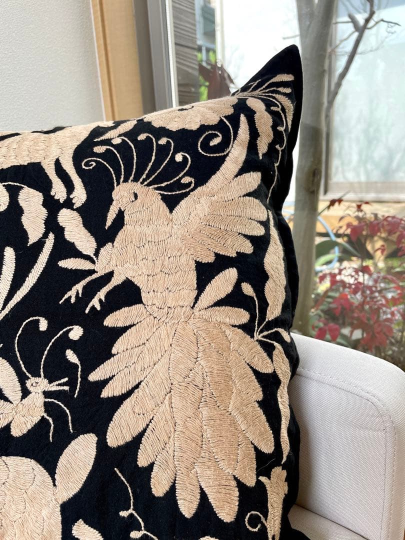 メキシコのハンドメイド伝統的なテナンゴ刺繍 クッションカバー