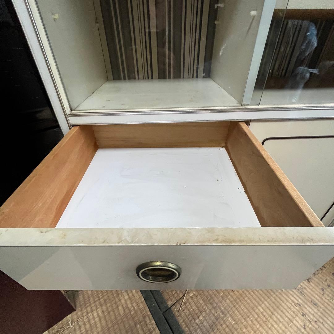 昭和レトロ 食器棚 ガラス戸 キャビネット 収納棚 飾り棚 古家具