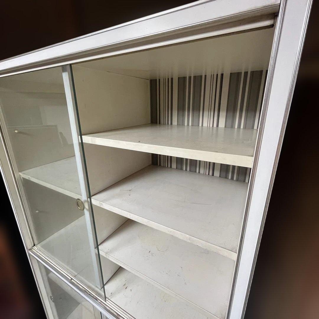 昭和レトロ 食器棚 ガラス戸 キャビネット 収納棚 飾り棚 古家具