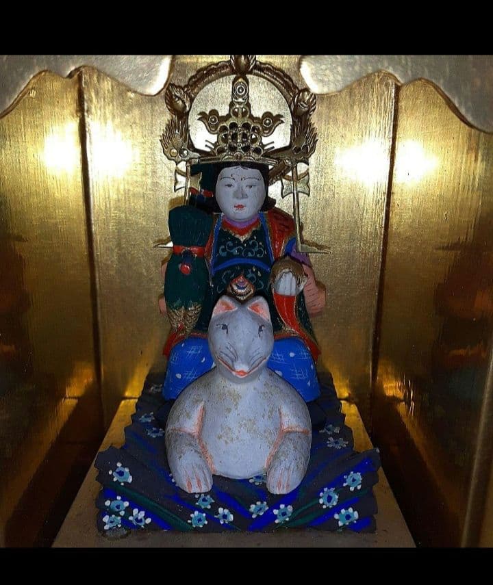 彩色　荼枳尼天　仏像　神像　厨子