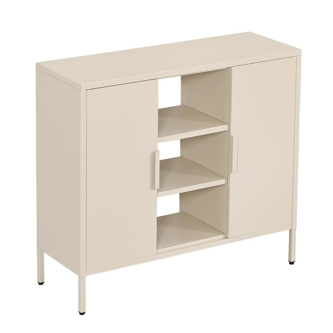 キャビネット サイドボード メタル 金属製 扉付き テレビ台 収納棚 リビング用