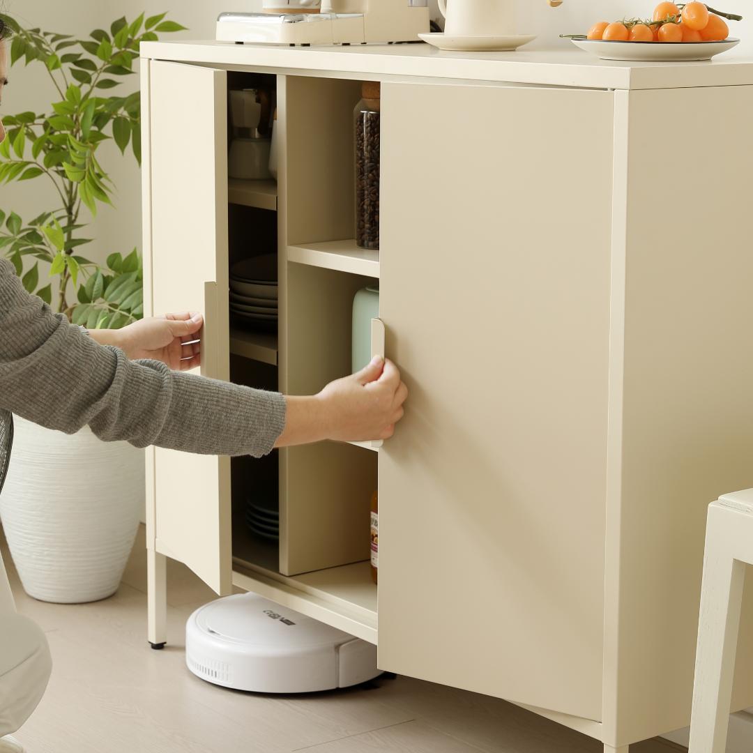 キャビネット サイドボード メタル 金属製 扉付き テレビ台 収納棚 リビング用