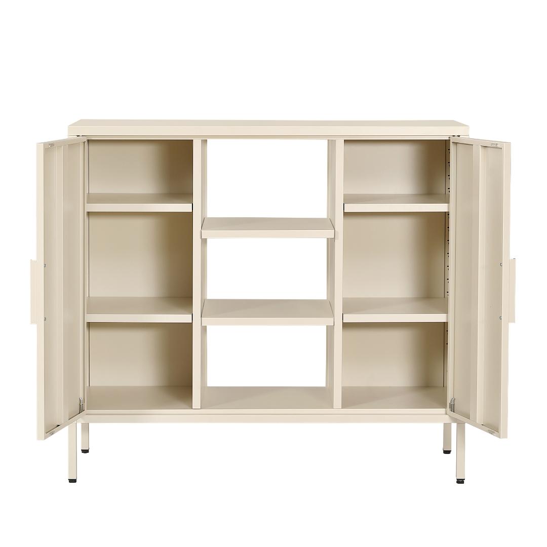 キャビネット サイドボード メタル 金属製 扉付き テレビ台 収納棚 リビング用