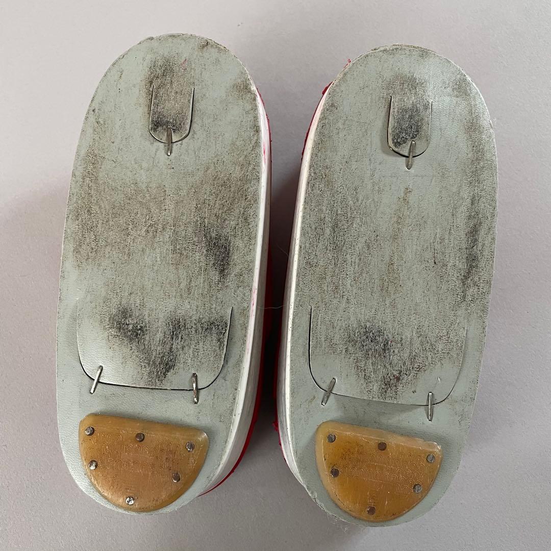 美品　七五三　3歳　お着物セット　正絹赤色無地　総絞りの被布　草履　巾着セット