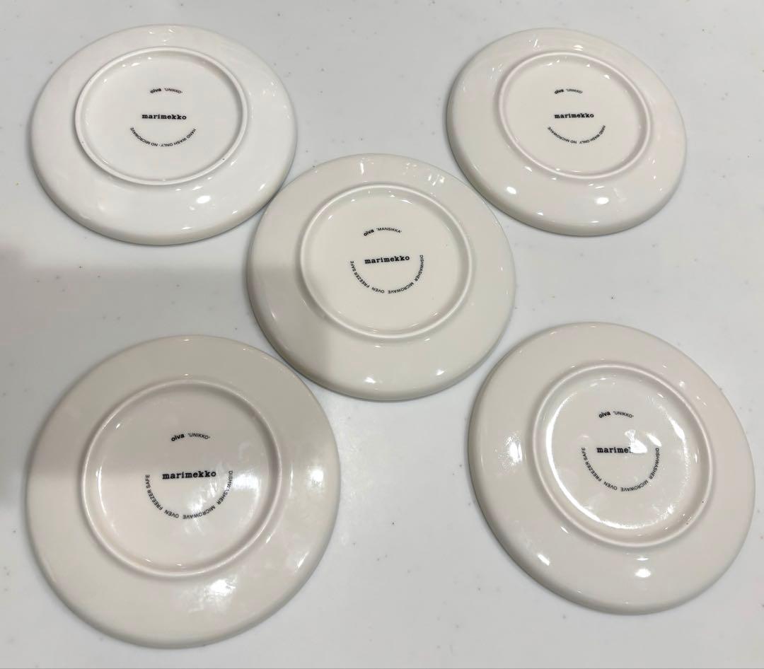 マリメッコmarimekko プレート13.5cm ウニッコマンシッカ5枚セット