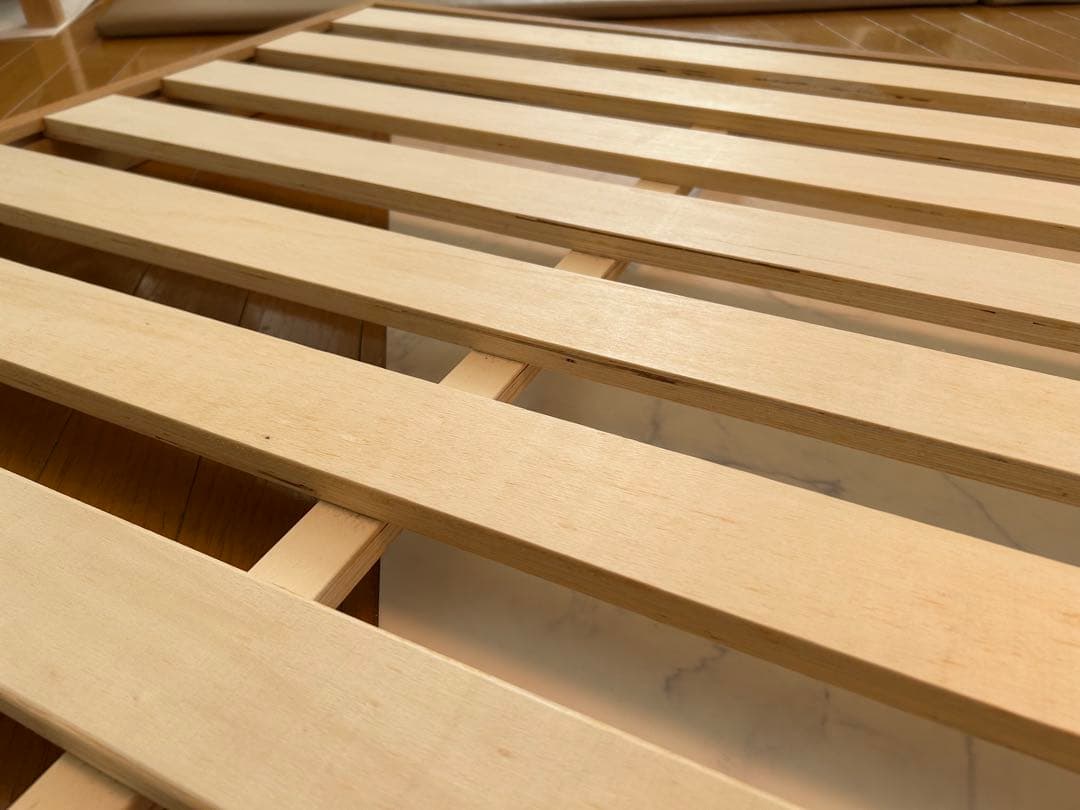 シングル2台【神奈川厚木・対面限定】タモ材すのこベッド 10分組み立て
