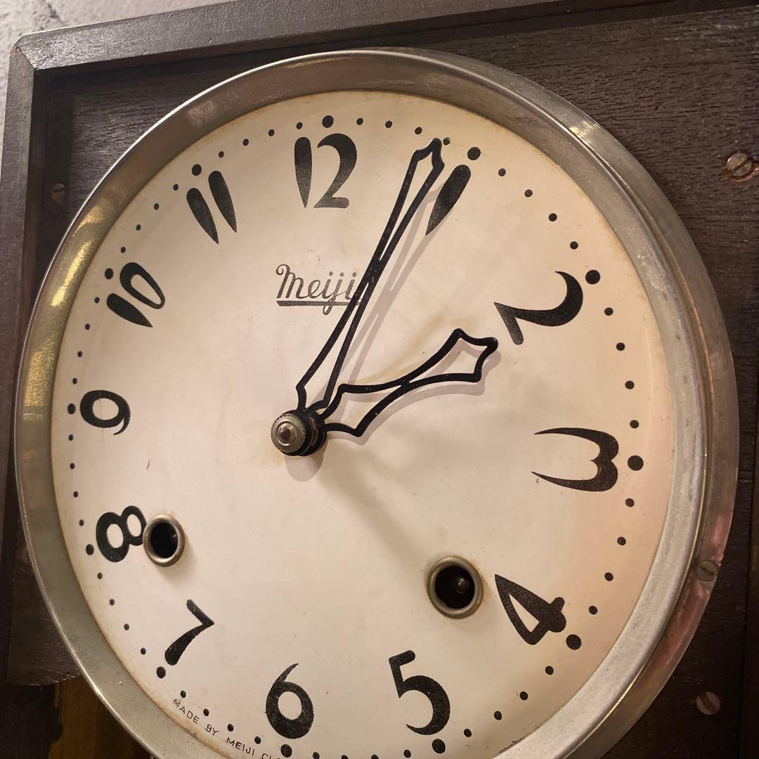 明治時計 柱時計 ヴィンテージ アンティーク インテリア 壁掛け