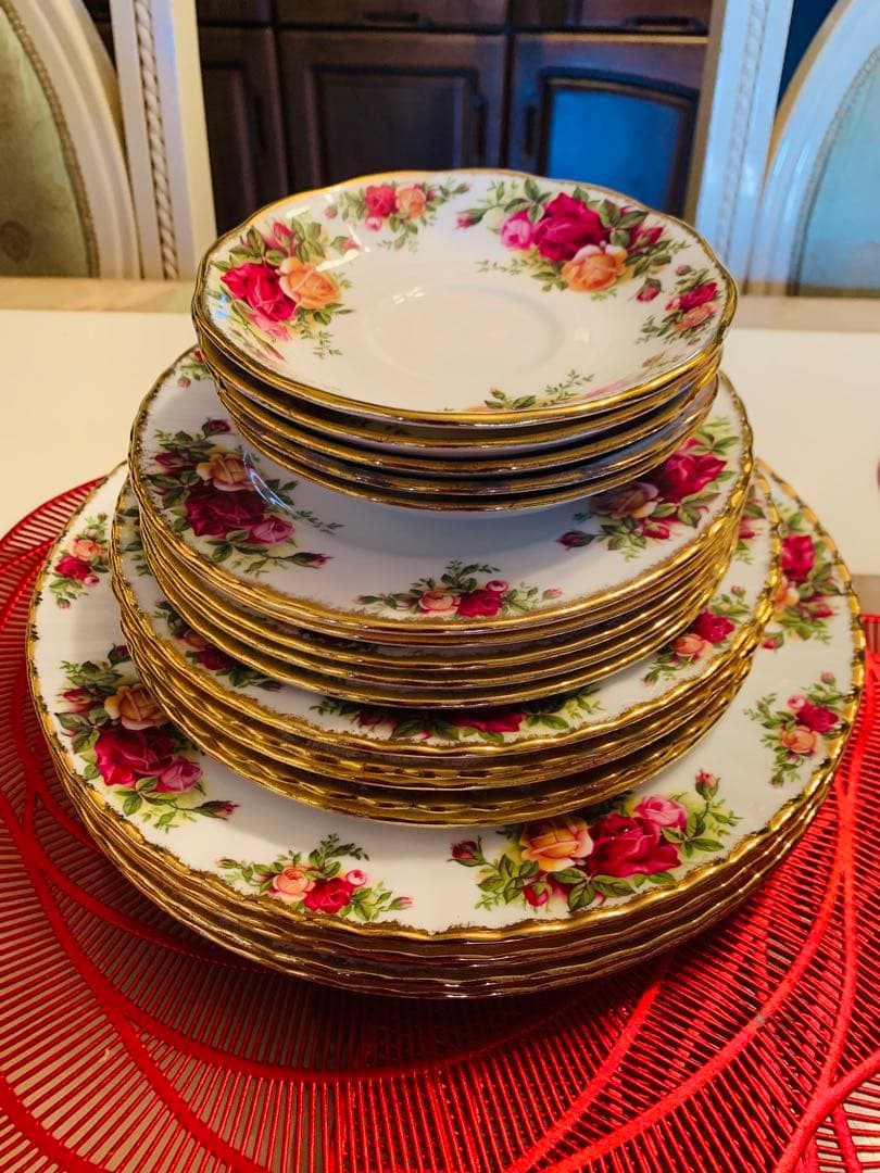   花柄金縁食器セット 25点 セット