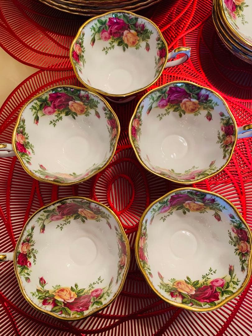   花柄金縁食器セット 25点 セット