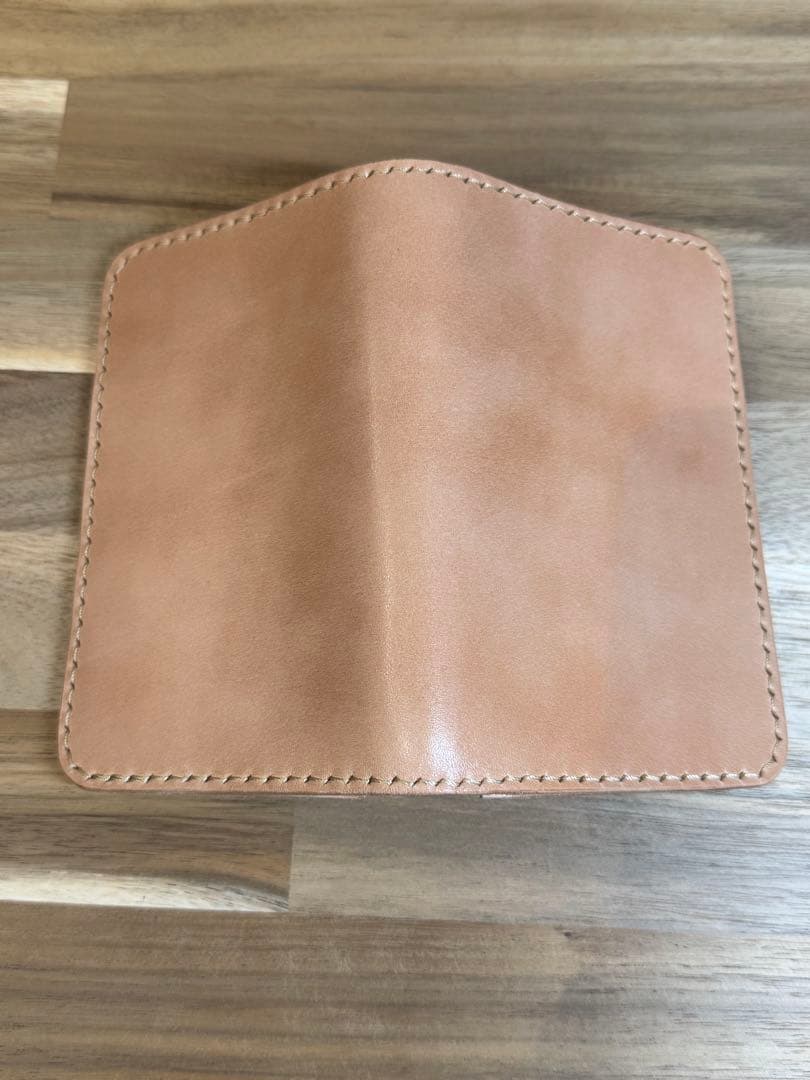 本革 栃木レザー ミドルウォレット 二つ折り財布 ハンドメイド