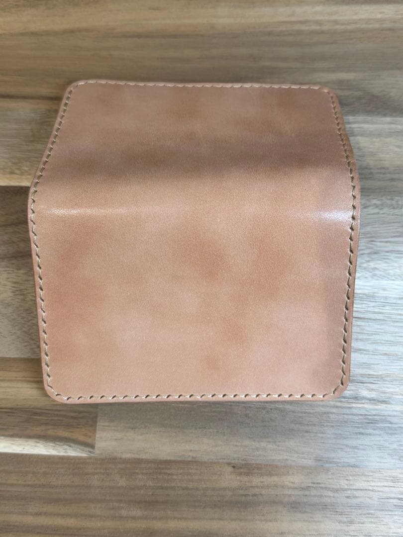 本革 栃木レザー ミドルウォレット 二つ折り財布 ハンドメイド