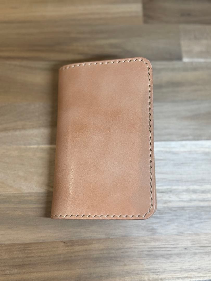 本革 栃木レザー ミドルウォレット 二つ折り財布 ハンドメイド