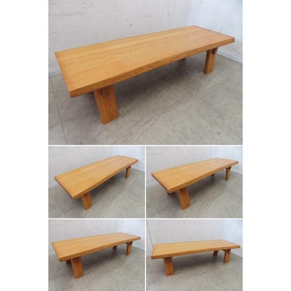 美品■大川家具■園田産業■タモ材■無垢材■和モダン■リビングテーブル/ベンチ■