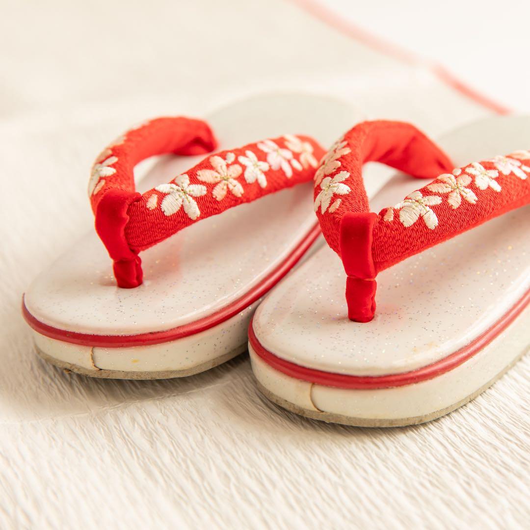 【最終値下げ】七五三3歳パープル被布水色着物髪飾りセット 草履おまけ♪