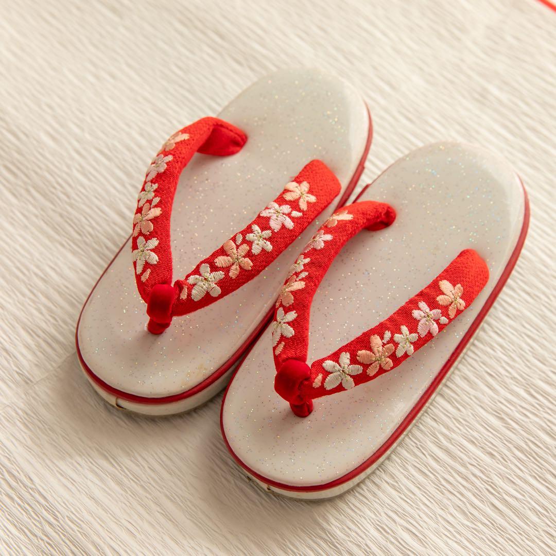 【最終値下げ】七五三3歳パープル被布水色着物髪飾りセット 草履おまけ♪