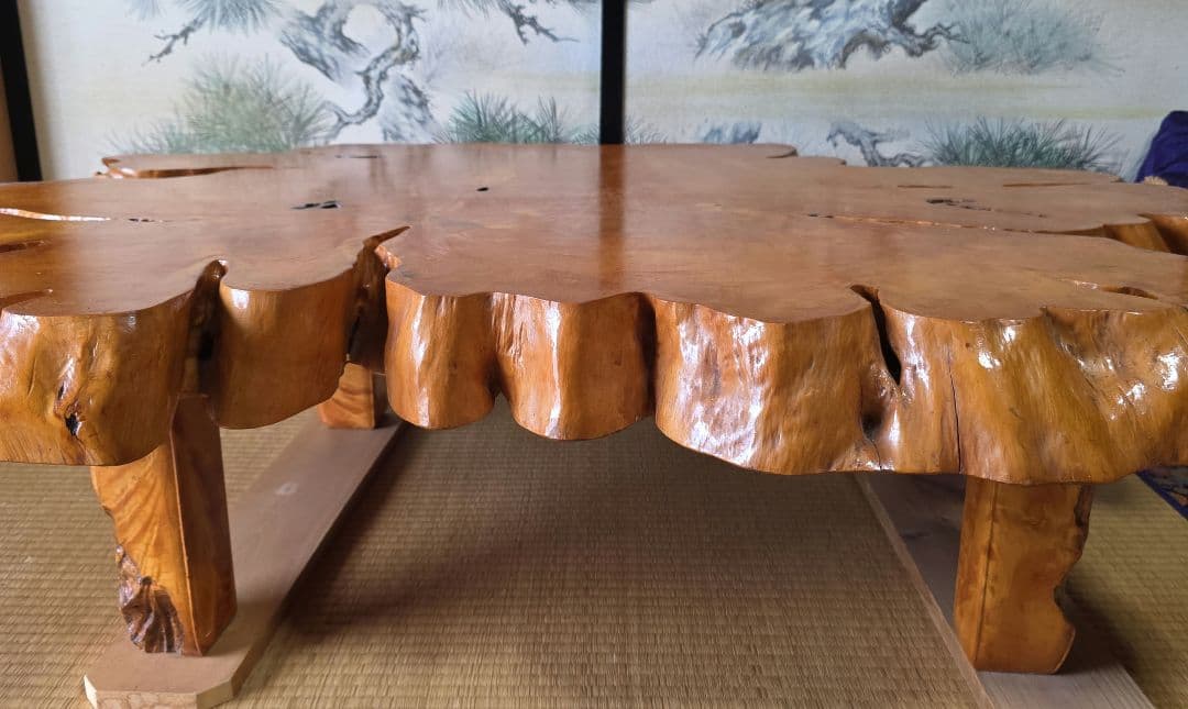 木製自然形状テーブル