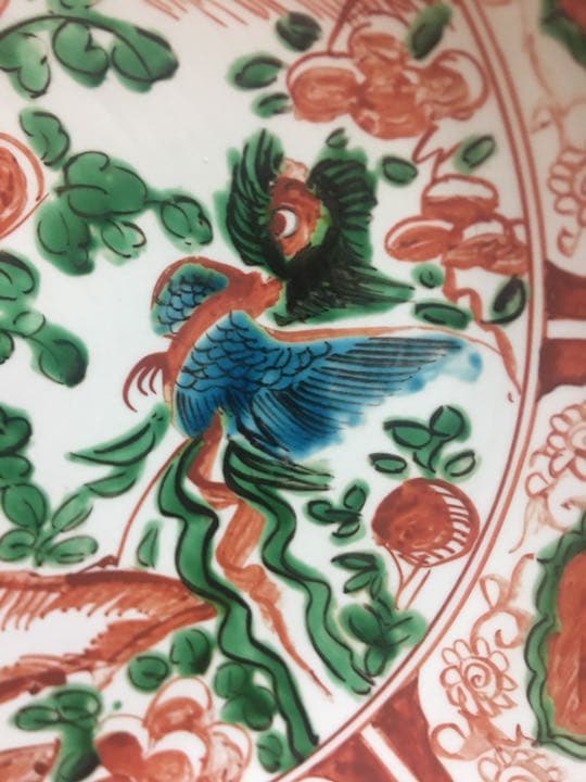 古美術 大皿 明時代 色絵 飾皿 唐物