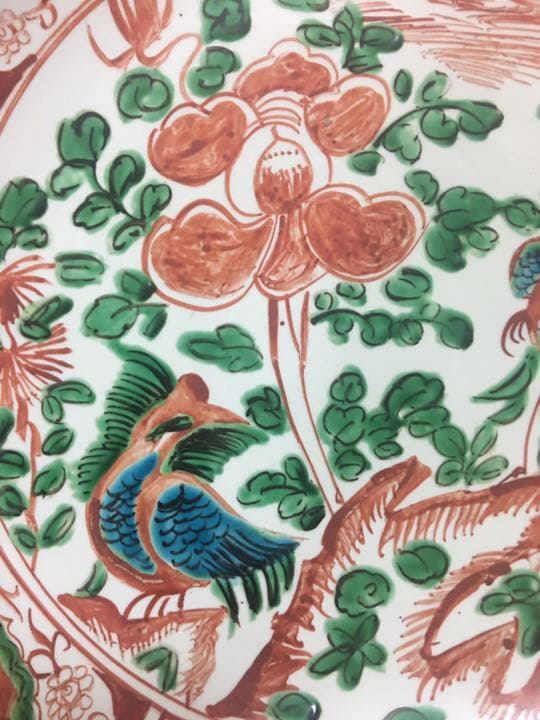 古美術 大皿 明時代 色絵 飾皿 唐物