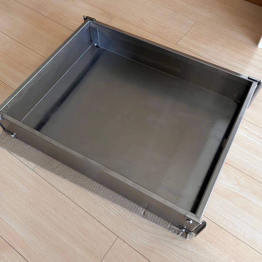 無印良品 ステンレスユニットシェルフワゴンセットの箱タイプのトレー