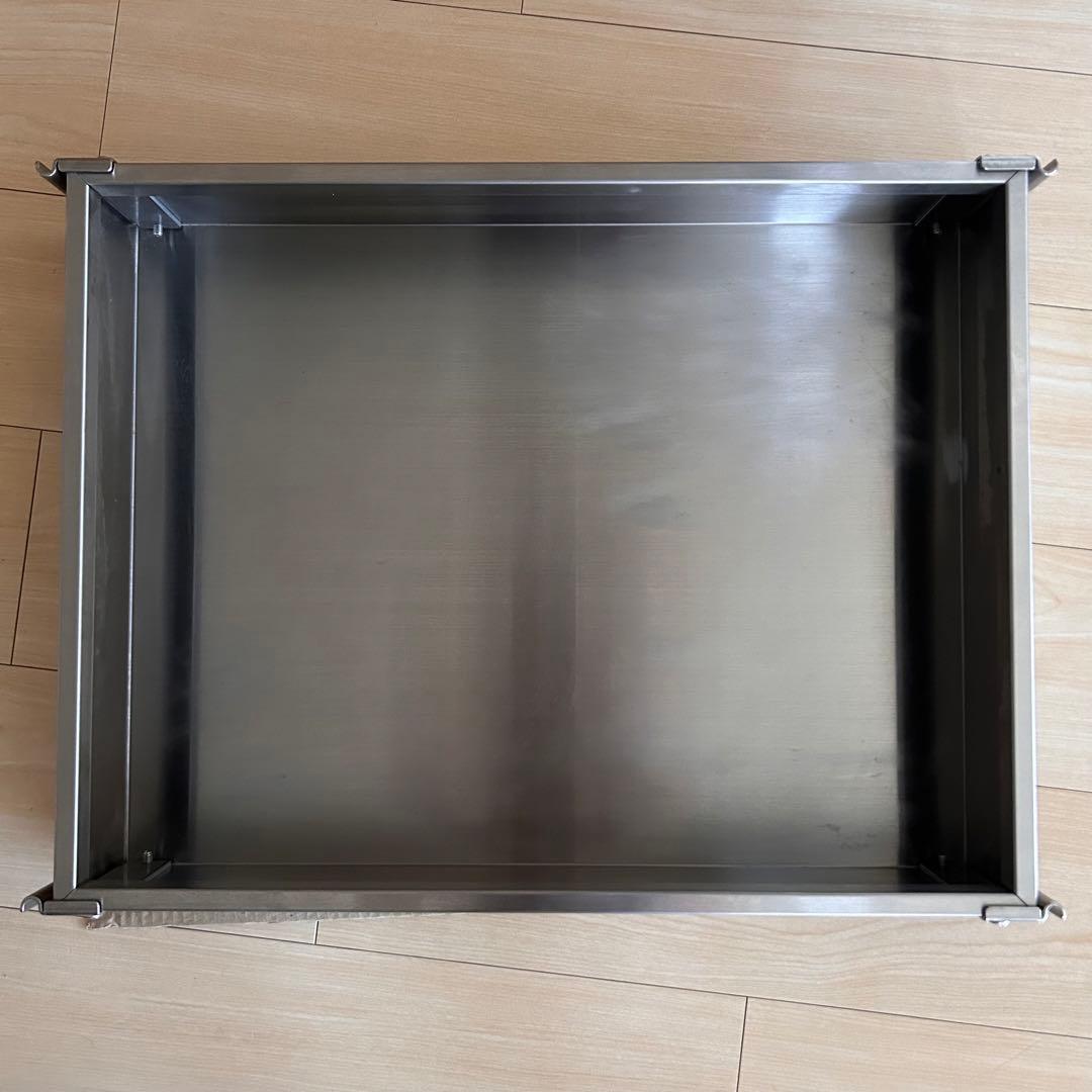 無印良品 ステンレスユニットシェルフワゴンセットの箱タイプのトレー